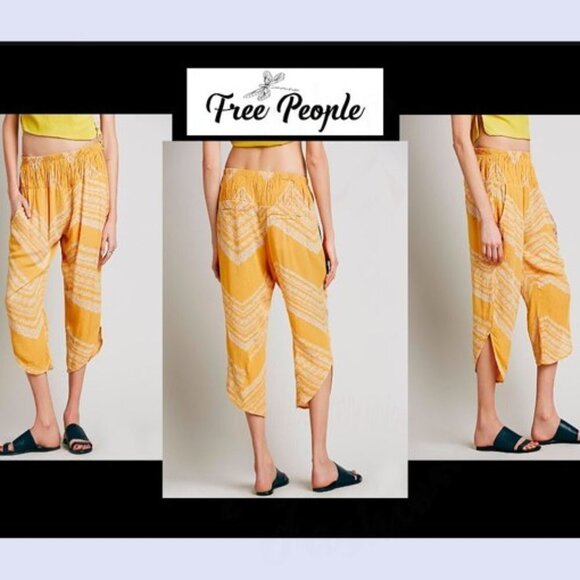 Harem Genie Pant Free People Beach Slouchy Capri Summer Pant Crop Jogger Boho - Picture 8 of 8